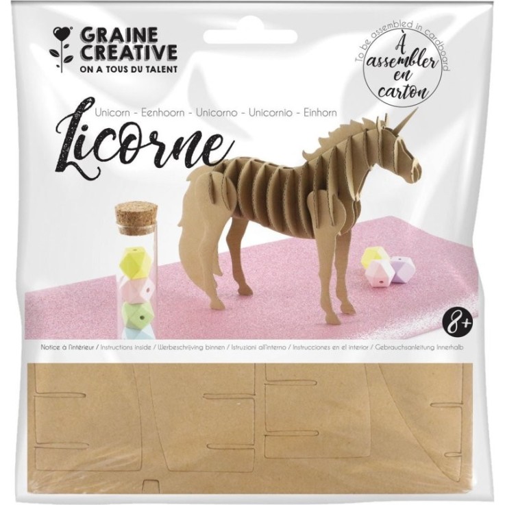 Maquette licorne en carton - 21,5 x 4 x 17 cm