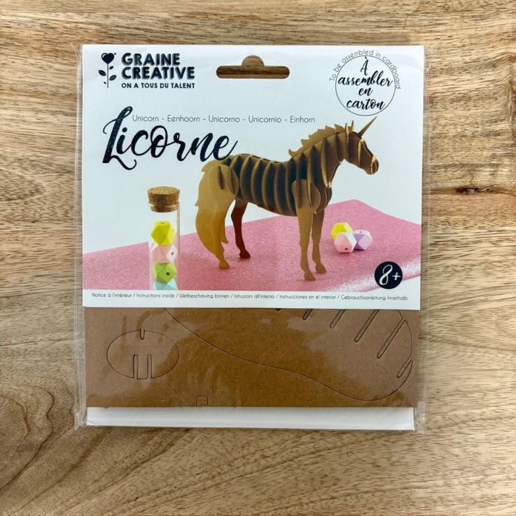 Maquette licorne en carton - 21,5 x 4 x 17 cm