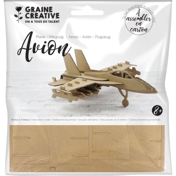Maquette d'avion en carton - 16,5 x 17,5 x 6 cm