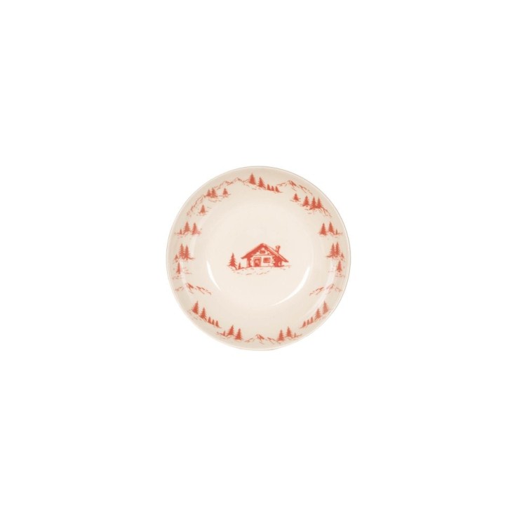 Coupelle Alpages rouge 17cm (lot de 3) en grès - Vaisselle de Noël