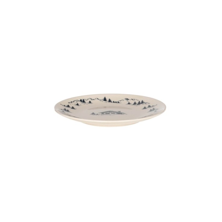 Assiette dessert Alpages noir 21 cm (lot de 6) en grès - Vaisselle de Noël