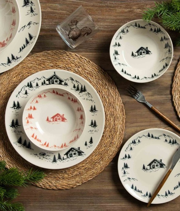 Assiette plate Alpages noir...