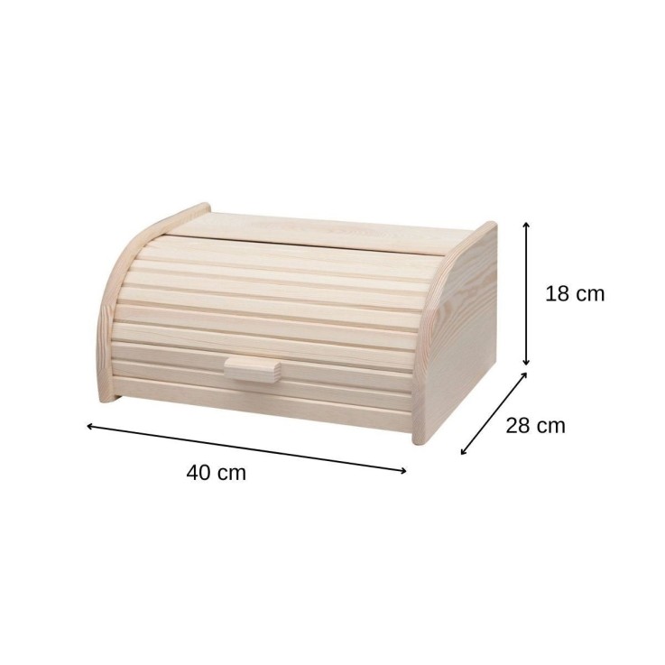 Lot de 2 huches à pain en bois de pin - 40 x 28 x 18 cm