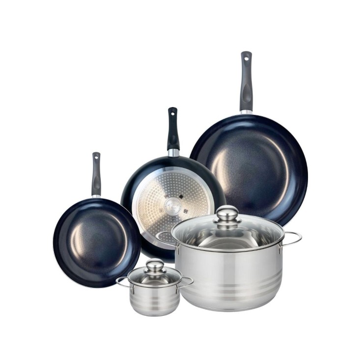 Batterie de cuisine Prima Brillant en aluminium et inox - 5 pièces