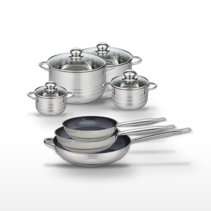 Batterie de cuisine Profi Therm Platinum et Brillant en inox - 7 pièces