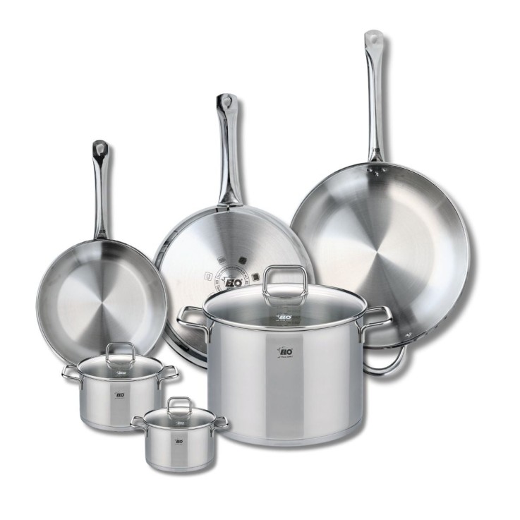 Ensemble de poêles et faitouts Profi Citrin en inox - 6 pièces - gris