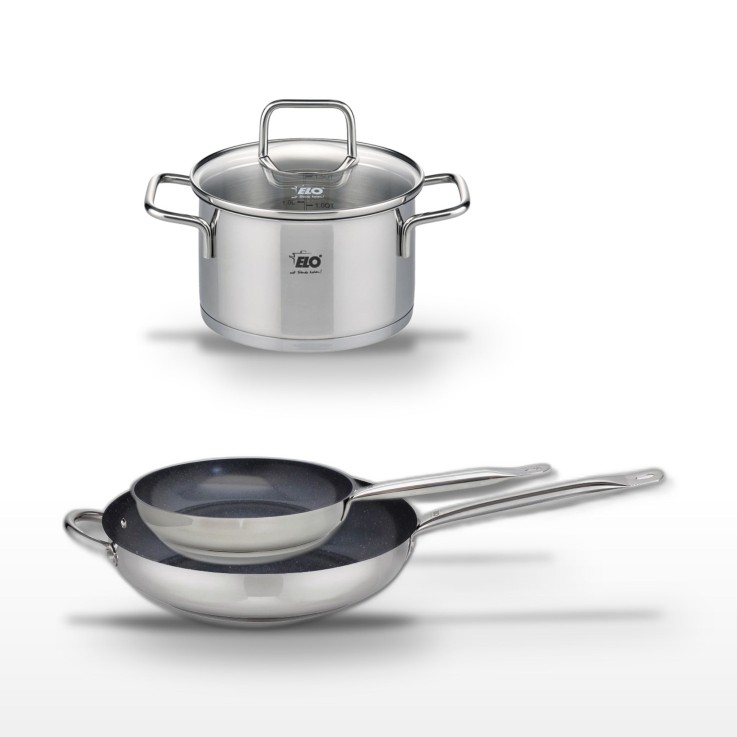Batterie de cuisine Profi Therm Platinum en céramique et inox - 24/32 cm