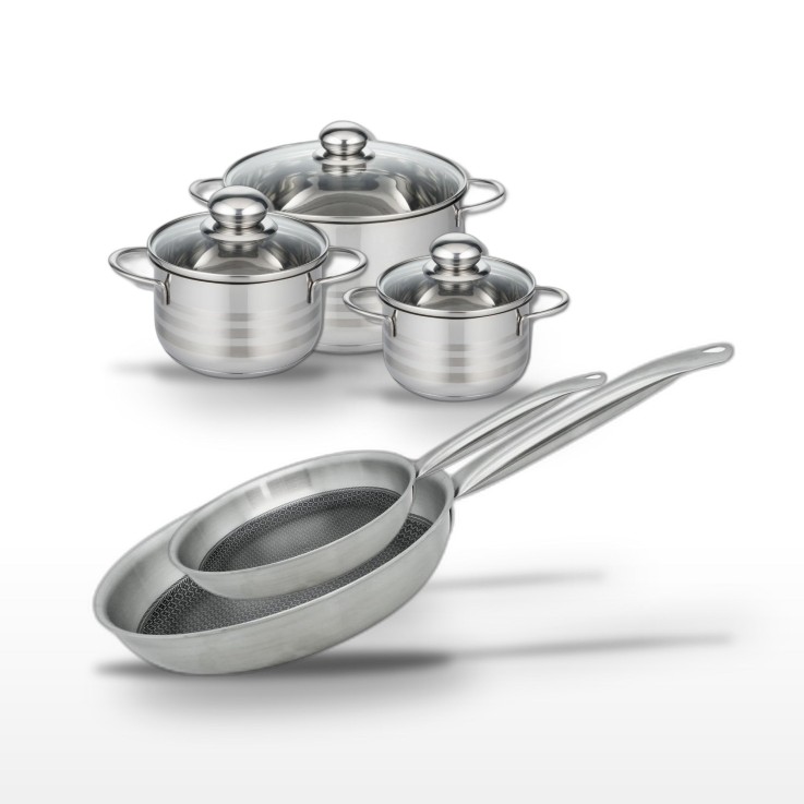 Batterie de cuisine Relief Solution en inox - 14 à 28 cm