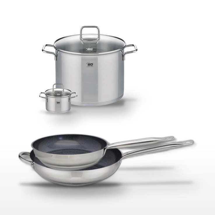 Batterie de cuisine Profi Therm Platinum en inox et verre - 28/32 cm - 0,6/9,5 L