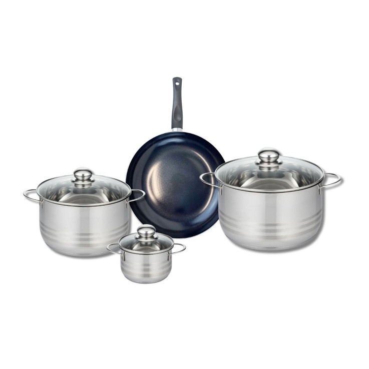 Batterie de cuisine Prima Brillant en aluminium et inox - 12, 20, 24 cm