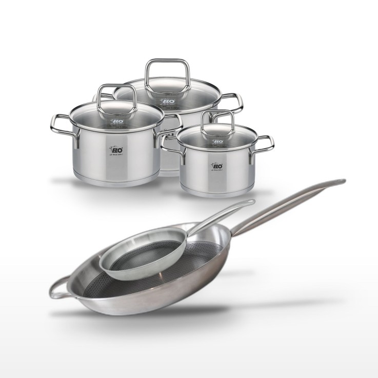 Batterie de cuisine Relief Solution en inox - 5 pièces