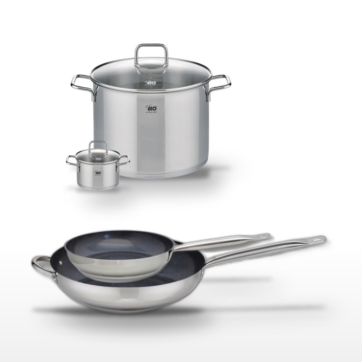 Batterie de cuisine Profi Therm Platinum en inox et céramique - 24/32 cm