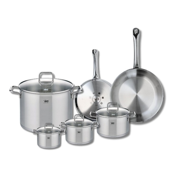 Batterie de cuisine Profi Citrin en inox - 2 poêles, 4 faitouts - gris