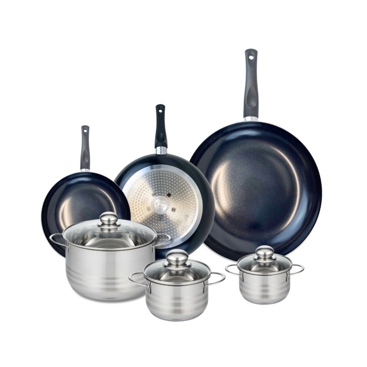 Batterie de cuisine Prima Brillant en aluminium et inox - 12 à 32 cm