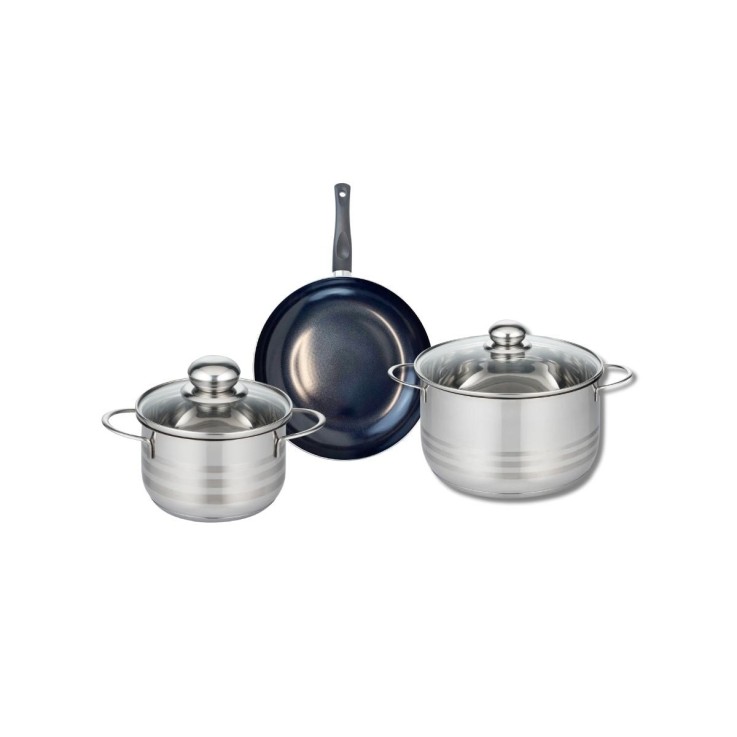 Batterie de cuisine Prima Brillant en aluminium et inox - 16 et 20 cm