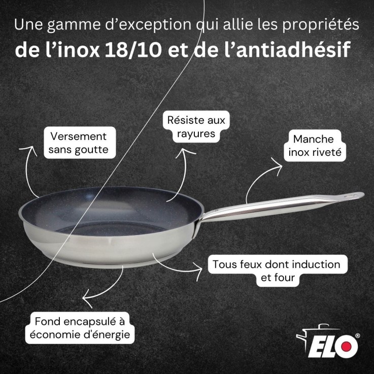 Batterie de cuisine Profi Therm Platinum en inox - 28 cm - 14/26 cm