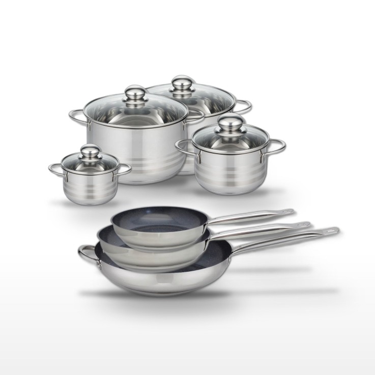Batterie de cuisine Profi Therm Platinum et Brillant en inox - 7 pièces
