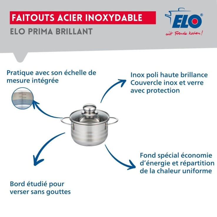 Batterie de cuisine Prima Brillant en aluminium et inox - 3 pièces - noire