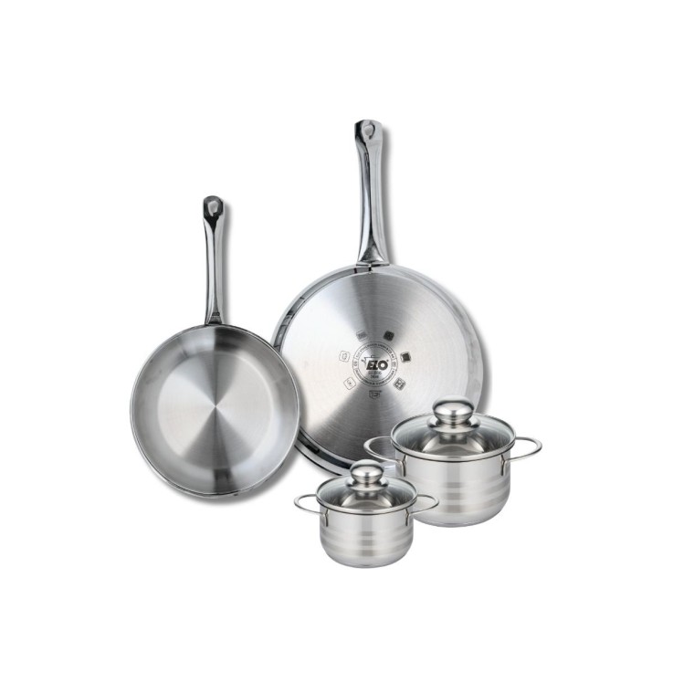 Batterie de cuisine Profi Brillant en inox - 4 pièces - 12/14/24/28 cm