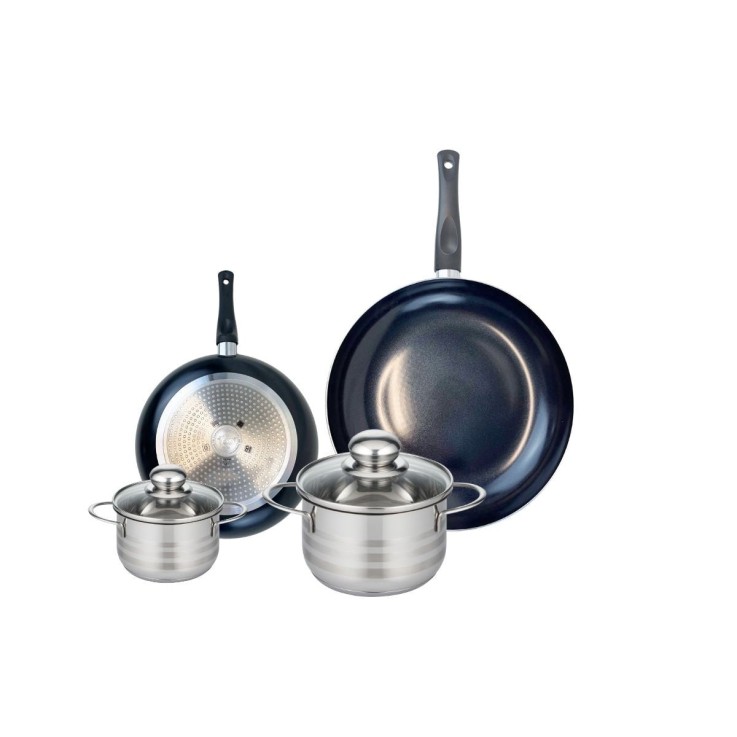 Batterie de cuisine Prima Brillant en aluminium et inox - 20/28/12/16 cm