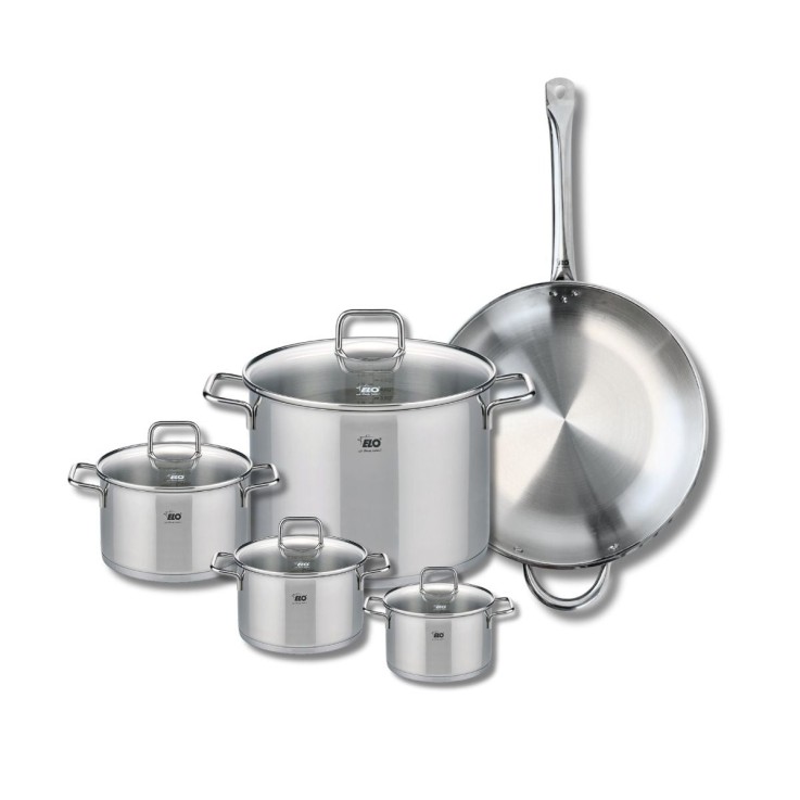 Batterie de cuisine en inox - lot de 5 - 12 à 32 cm