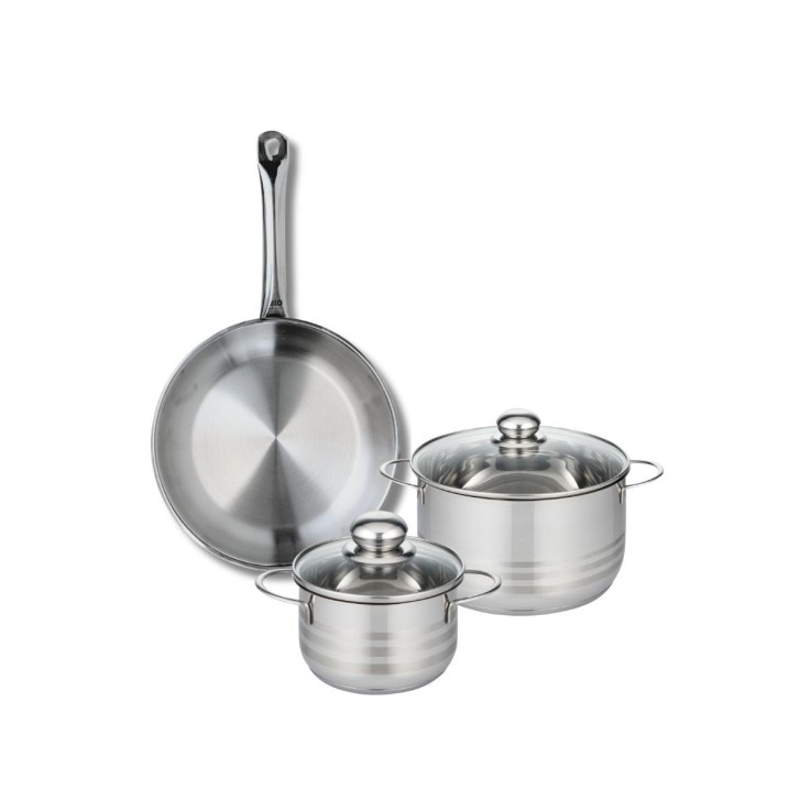 Batterie de cuisine Profi Brillant en inox - 16, 20 et 28 cm