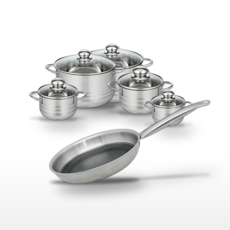 Batterie de cuisine Relief Solution en inox - 12 à 24 cm