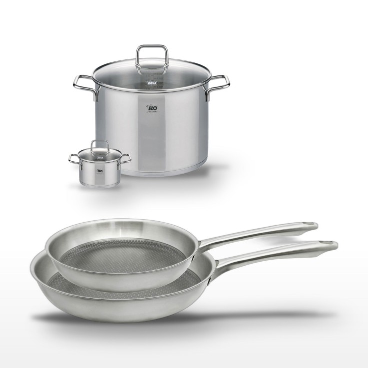 Batterie de cuisine Relief Passion en inox - 24/28 cm - 12/26 cm