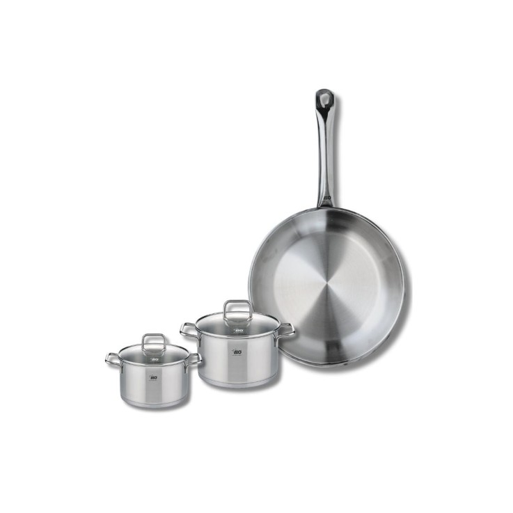 Batterie de cuisine Profi Citrin en inox - 28, 12 et 14 cm