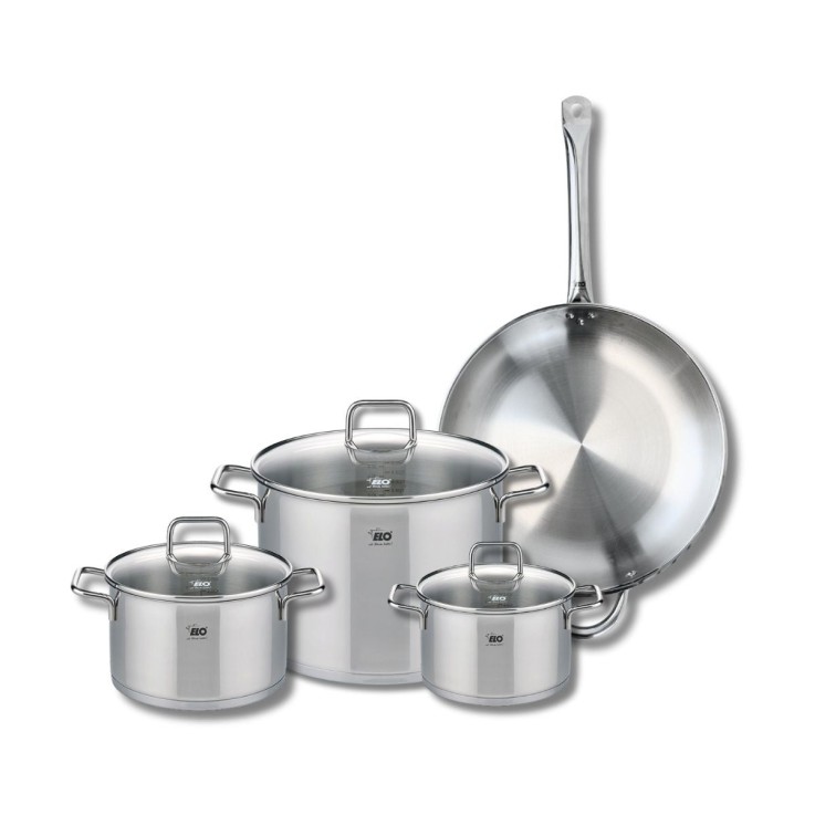 Batterie de cuisine en inox - 16, 20, 26 et 32 cm