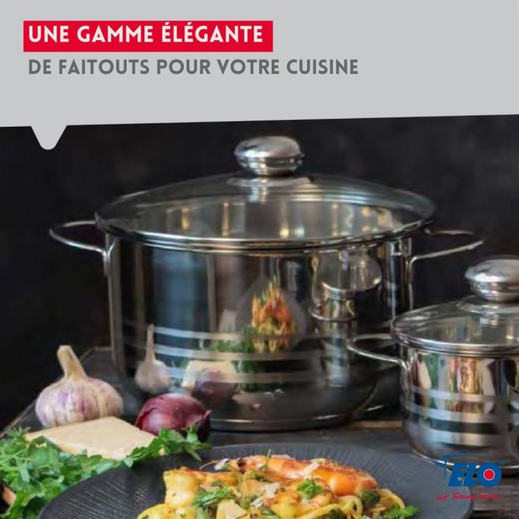 Ensemble poêle et faitout Profi Brillant en inox - 32 cm et 14 cm