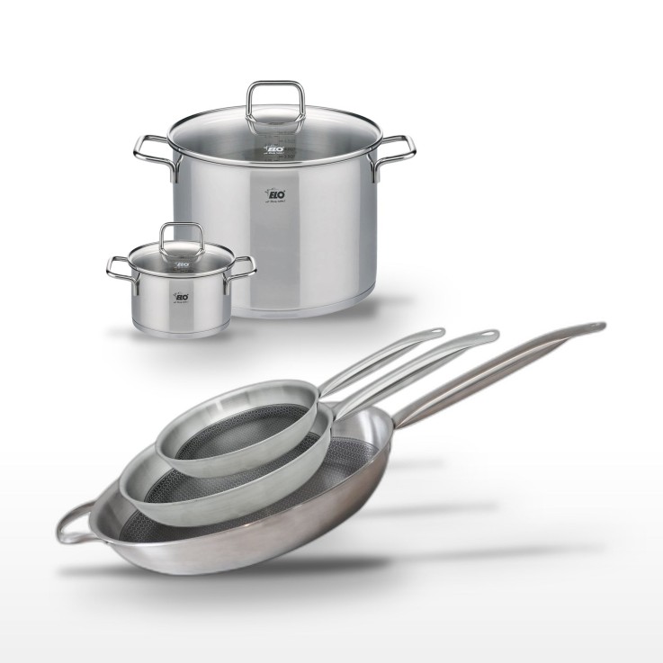 Batterie de cuisine Relief Solution en inox - 5 pièces - 16 à 32 cm