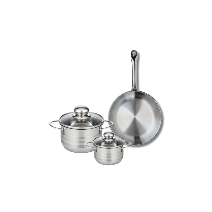 Batterie de cuisine Profi Brillant en inox - 24, 12 et 16 cm