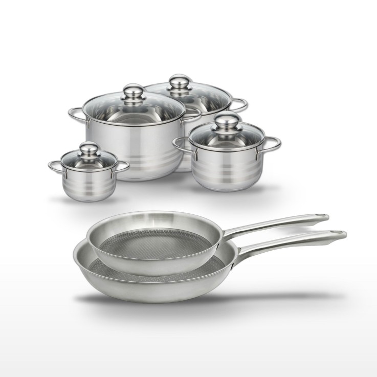 Batterie de cuisine Relief Passion en inox - 24/28 cm - 12/16/20/24 cm