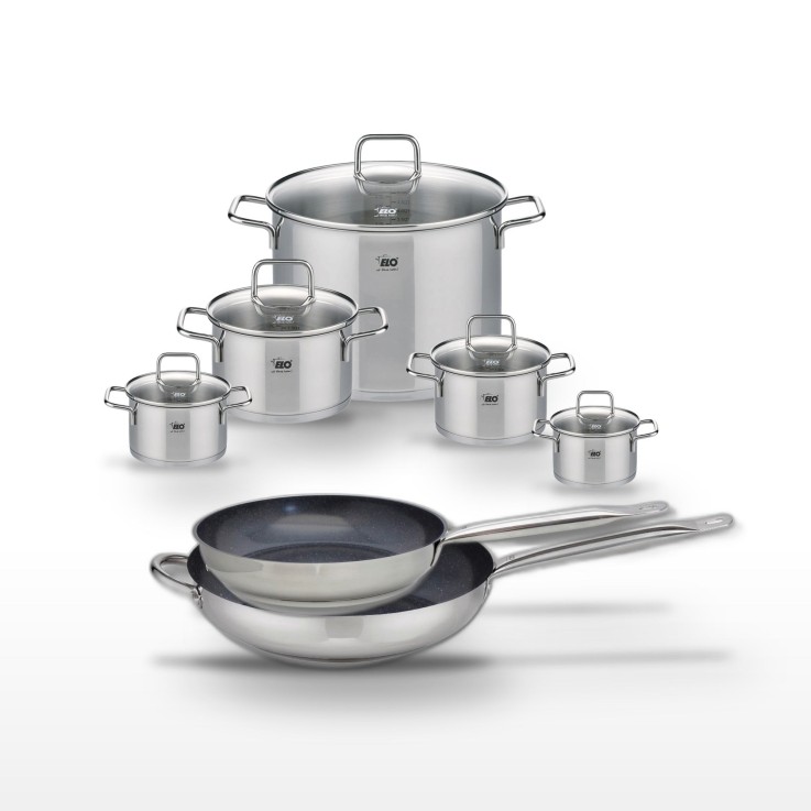 Batterie de cuisine Profi Therm Platinum et Citrin en inox - grise