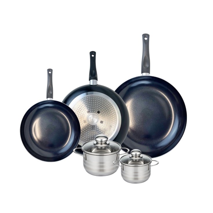 Batterie de cuisine Prima Brillant en aluminium et inox - 5 pièces