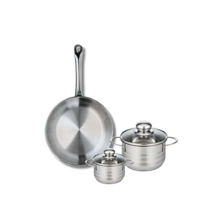 Batterie de cuisine Profi Brillant en inox - 28, 12 et 16 cm