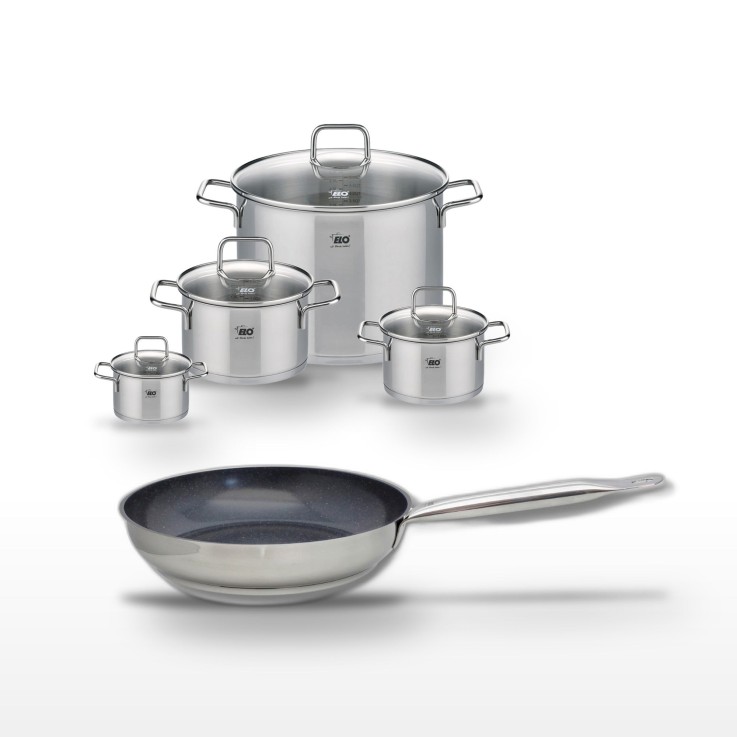 Batterie de cuisine Profi Therm Platinum en inox et céramique - 28 cm
