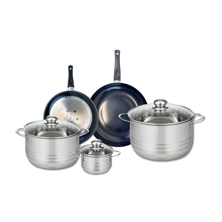 Batterie de cuisine Prima Brillant en aluminium et inox - 5 pièces