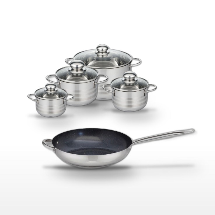 Batterie de cuisine Profi Therm Platinum en céramique et inox - 5 pièces