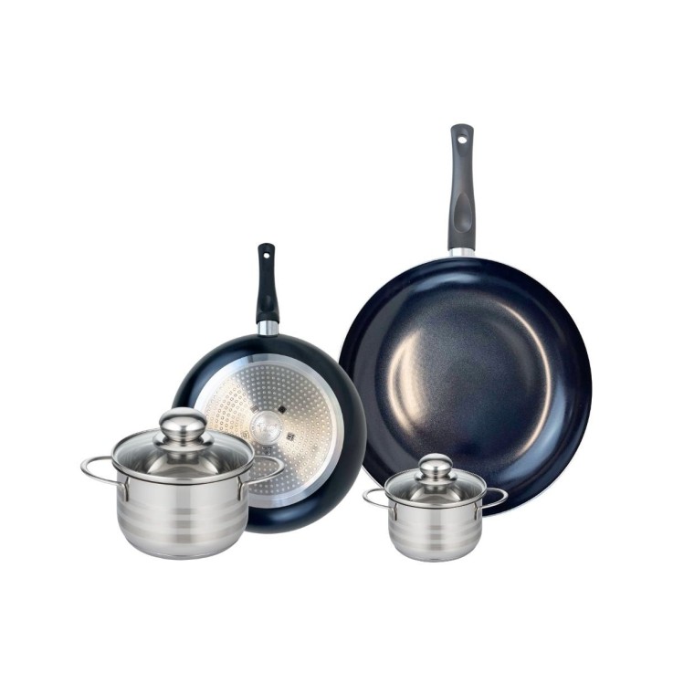 Batterie Prima Brillant en aluminium et inox - 24/32 cm - 12/16 cm