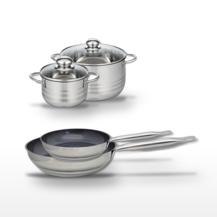 Batterie de cuisine Profi Therm Platinum en inox - 16/20/24/28 cm