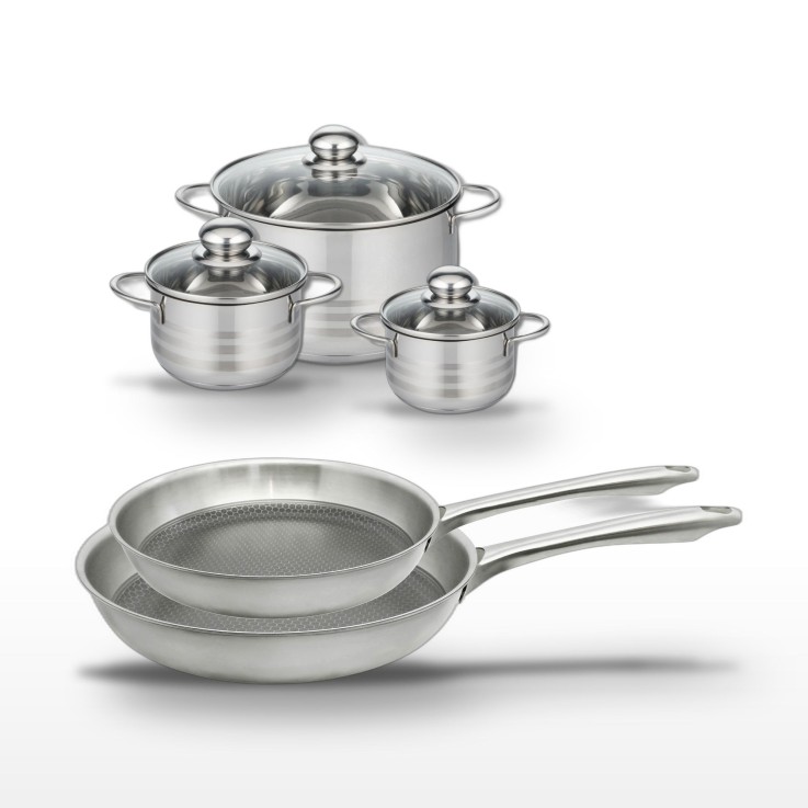 Batterie de cuisine Relief Passion en inox - 24/28 cm et 12/14/24 cm