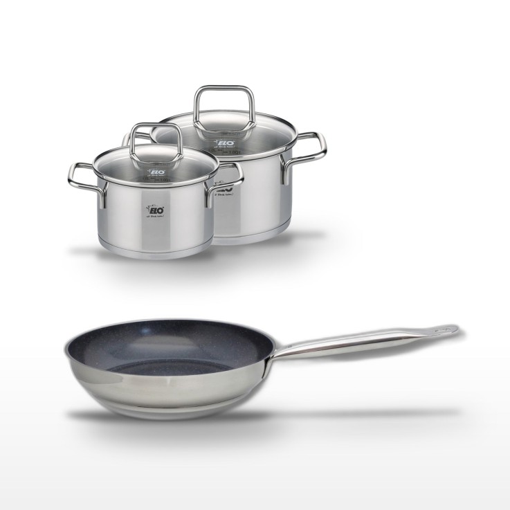 Lot de cuisson Profi Therm Platinum - poêle 28 cm - faitouts 12/14 cm