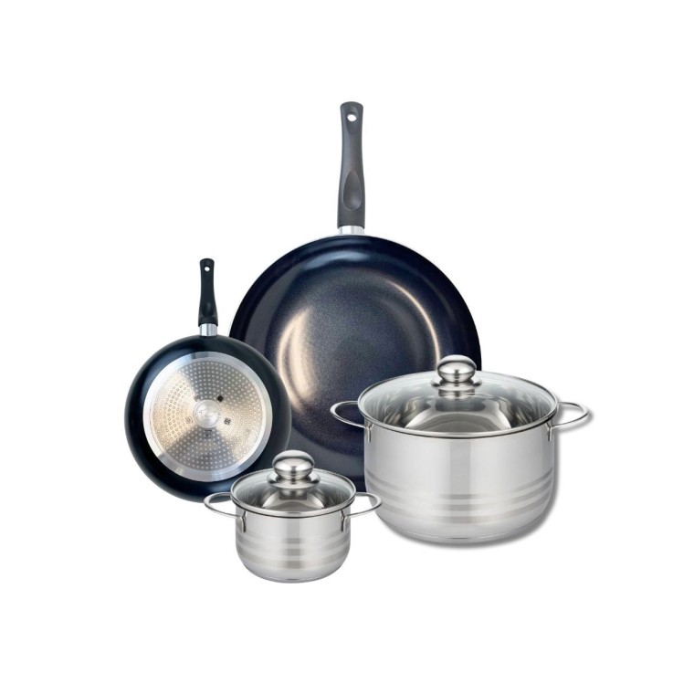 Batterie de cuisine Prima Brillant en aluminium et inox - 4 pièces