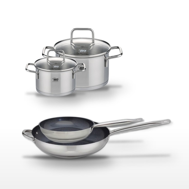 Batterie de cuisine Profi Therm Platinum et Citrin en inox - 24/32 cm - 12/16 cm