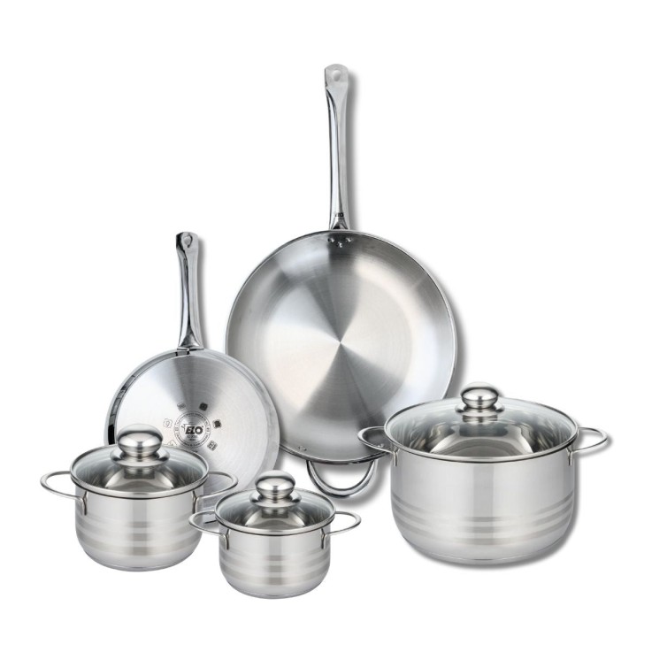 Batterie de cuisine Profi Brillant en inox - 14, 16, 24 et 32 cm