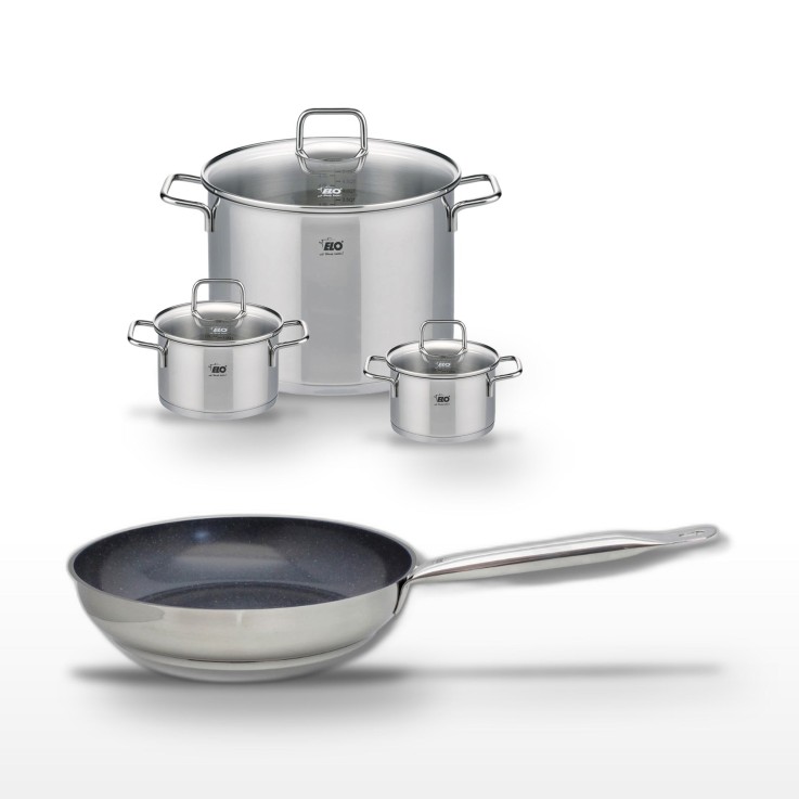 Batterie de cuisine Profi Therm Platinum et Citrin en inox et céramique - 28 cm