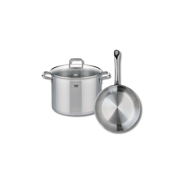 Batterie de cuisine Profi Citrin en inox - 24 et 26 cm - 9,5 L