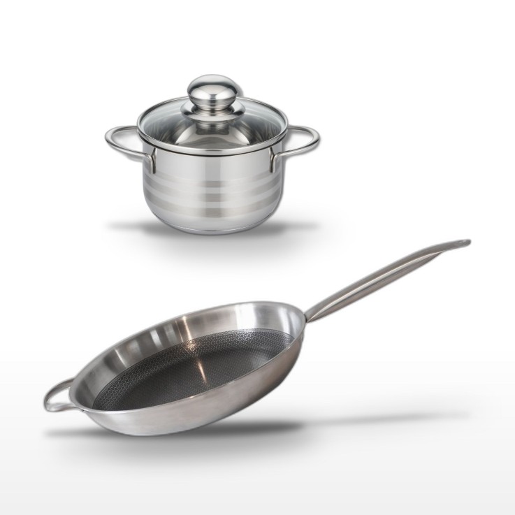 Batterie de cuisine Relief Solution en inox - 32 cm - 1,6 L - grise